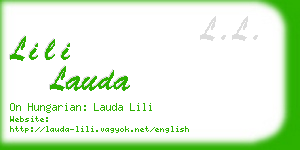 lili lauda business card
